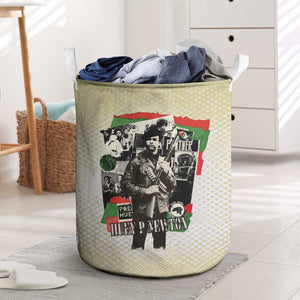 Huey P. Newton Laundry Basket Black Panther Collage Design Civil Rights Movement Theme Revolutionary Tribute - African Pride