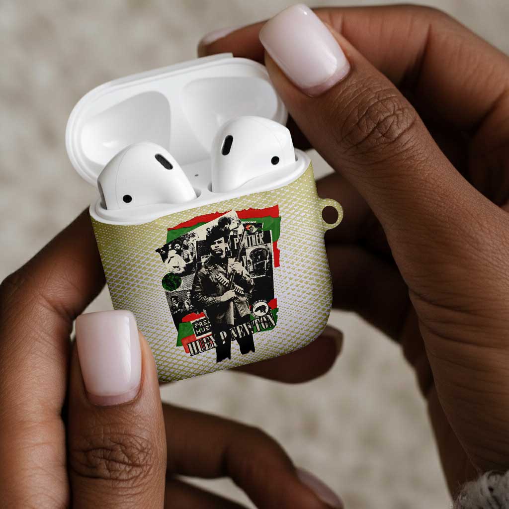 Huey P. Newton AirPods Case Black Panther Collage Design Civil Rights Movement Theme Revolutionary Tribute - African Pride