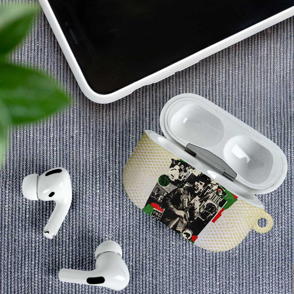 Huey P. Newton AirPods Case Black Panther Collage Design Civil Rights Movement Theme Revolutionary Tribute - African Pride