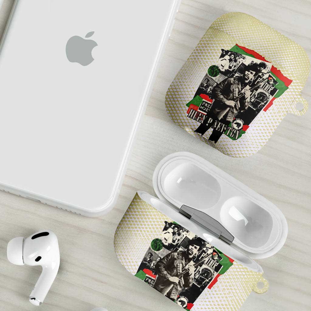 Huey P. Newton AirPods Case Black Panther Collage Design Civil Rights Movement Theme Revolutionary Tribute - African Pride