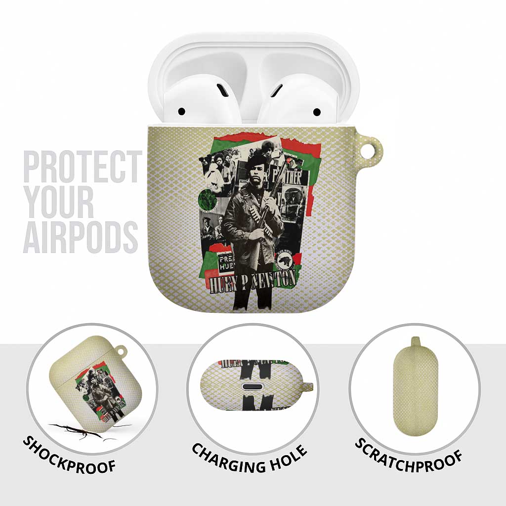 Huey P. Newton AirPods Case Black Panther Collage Design Civil Rights Movement Theme Revolutionary Tribute - African Pride