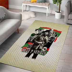 Huey P. Newton Area Rug Black Panther Collage Design Civil Rights Movement Theme Revolutionary Tribute - African Pride