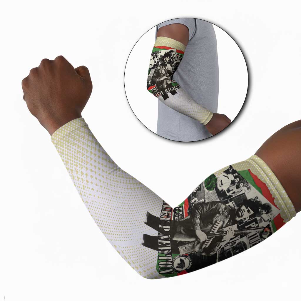 Huey P. Newton Arm Sleeves Black Panther Collage Design Civil Rights Movement Theme Revolutionary Tribute - African Pride