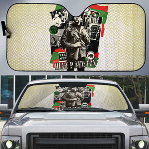 Huey P. Newton Auto Sun Shade Black Panther Collage Design Civil Rights Movement Theme Revolutionary Tribute - African Pride