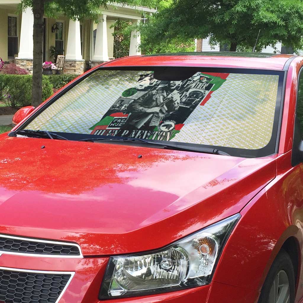 Huey P. Newton Auto Sun Shade Black Panther Collage Design Civil Rights Movement Theme Revolutionary Tribute - African Pride