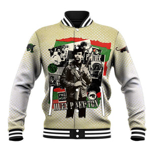 Huey P. Newton Baseball Jacket Black Panther Collage Design Civil Rights Movement Theme Revolutionary Tribute - African Pride