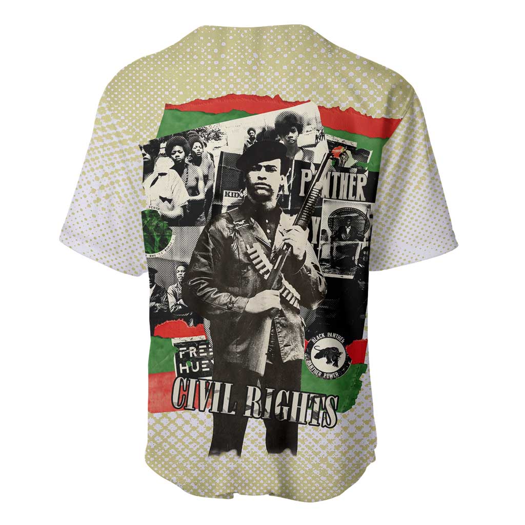 Huey P. Newton Baseball Jersey Black Panther Collage Design Civil Rights Movement Theme Revolutionary Tribute TS04