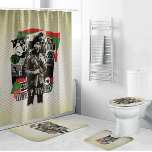 Huey P. Newton Bathroom Set Black Panther Collage Design Civil Rights Movement Theme Revolutionary Tribute - African Pride