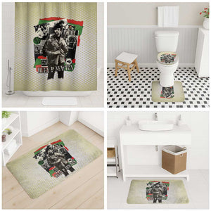 Huey P. Newton Bathroom Set Black Panther Collage Design Civil Rights Movement Theme Revolutionary Tribute - African Pride