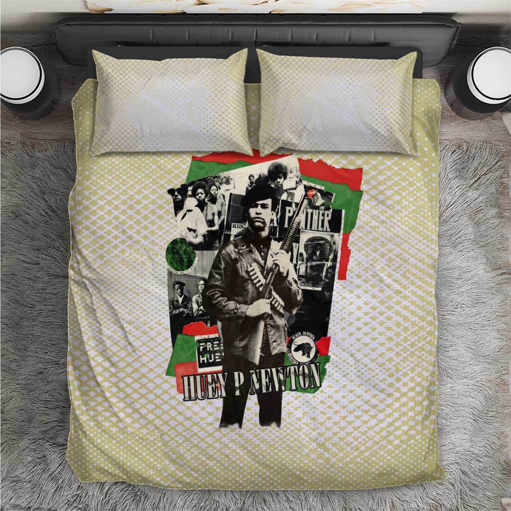 Huey P. Newton Bedding Set Black Panther Collage Design Civil Rights Movement Theme Revolutionary Tribute - African Pride