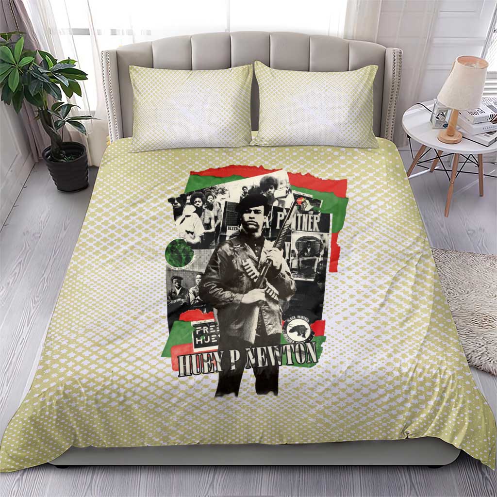 Huey P. Newton Bedding Set Black Panther Collage Design Civil Rights Movement Theme Revolutionary Tribute - African Pride