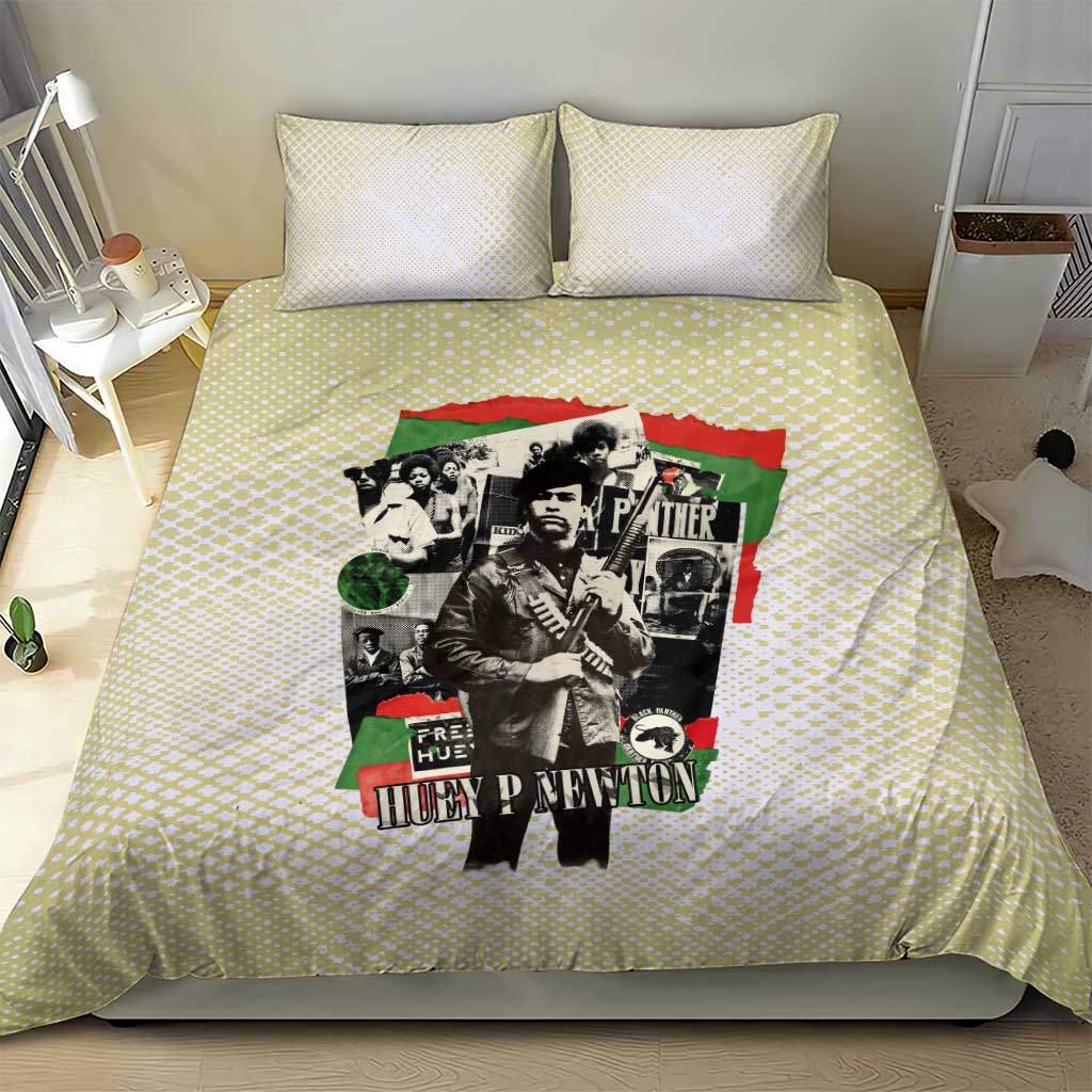Huey P. Newton Bedding Set Black Panther Collage Design Civil Rights Movement Theme Revolutionary Tribute - African Pride