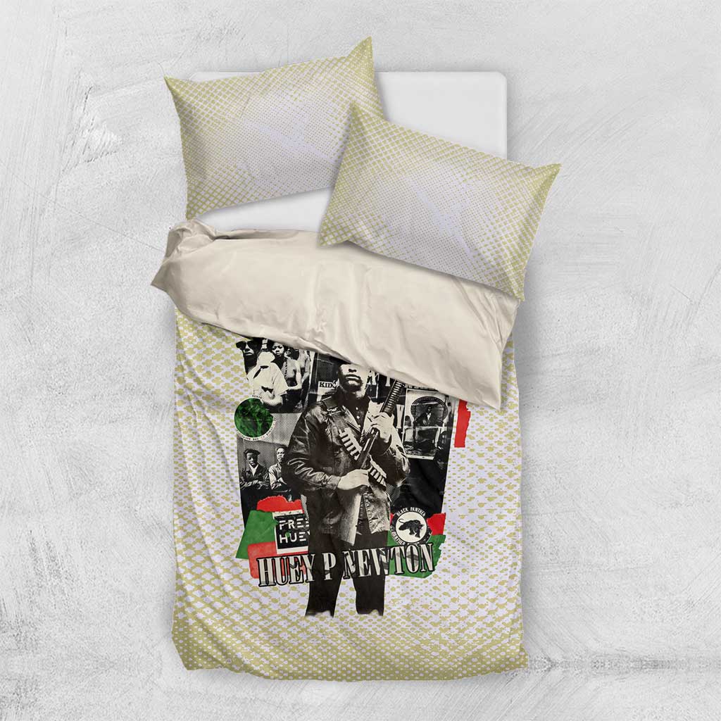 Huey P. Newton Bedding Set Black Panther Collage Design Civil Rights Movement Theme Revolutionary Tribute - African Pride