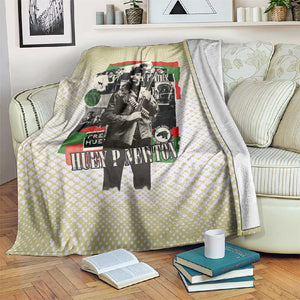 Huey P. Newton Blanket Black Panther Collage Design Civil Rights Movement Theme Revolutionary Tribute - African Pride