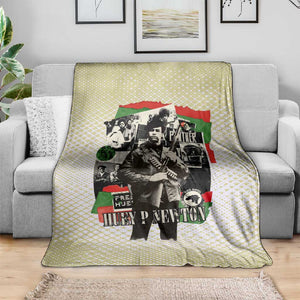 Huey P. Newton Blanket Black Panther Collage Design Civil Rights Movement Theme Revolutionary Tribute - African Pride