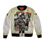 Huey P. Newton Bomber Jacket Black Panther Collage Design Civil Rights Movement Theme Revolutionary Tribute - African Pride
