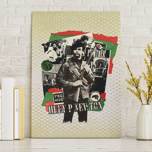 Huey P. Newton Canvas Wall Art Black Panther Collage Design Civil Rights Movement Theme Revolutionary Tribute - African Pride