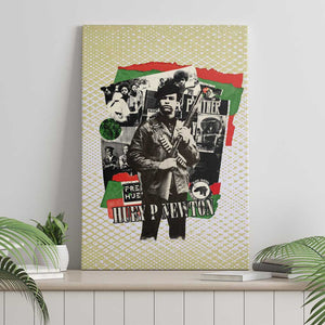 Huey P. Newton Canvas Wall Art Black Panther Collage Design Civil Rights Movement Theme Revolutionary Tribute - African Pride