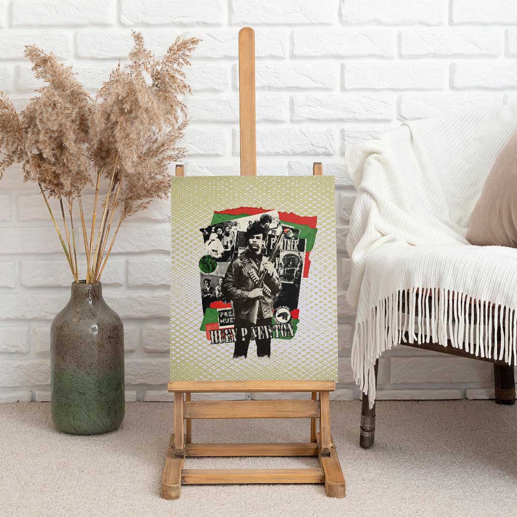 Huey P. Newton Canvas Wall Art Black Panther Collage Design Civil Rights Movement Theme Revolutionary Tribute - African Pride
