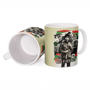 Huey P. Newton Ceramic Mug Black Panther Collage Design Civil Rights Movement Theme Revolutionary Tribute - African Pride