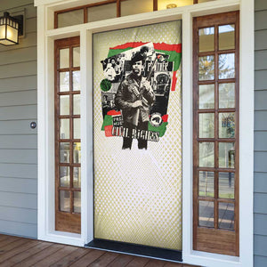 Huey P. Newton Door Cover Black Panther Collage Design Civil Rights Movement Theme Revolutionary Tribute - African Pride