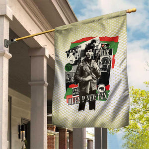 Huey P. Newton Garden Flag Black Panther Collage Design Civil Rights Movement Theme Revolutionary Tribute - African Pride