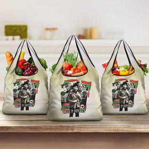 Huey P. Newton Grocery Bag Black Panther Collage Design Civil Rights Movement Theme Revolutionary Tribute - African Pride