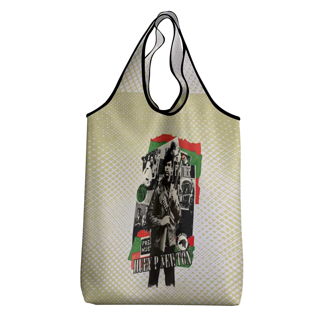 Huey P. Newton Grocery Bag Black Panther Collage Design Civil Rights Movement Theme Revolutionary Tribute - African Pride