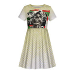 Huey P. Newton Kid Short Sleeve Dress Black Panther Collage Design Civil Rights Movement Theme Revolutionary Tribute TS04
