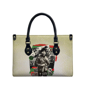 Huey P. Newton Leather Bag Black Panther Collage Design Civil Rights Movement Theme Revolutionary Tribute - African Pride