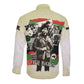 Huey P. Newton Long Sleeve Button Shirt Black Panther Collage Design Civil Rights Movement Theme Revolutionary Tribute - African Pride