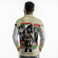 Huey P. Newton Long Sleeve Polo Shirt Black Panther Collage Design Civil Rights Movement Theme Revolutionary Tribute - African Pride