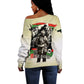 Huey P. Newton Off Shoulder Sweater Black Panther Collage Design Civil Rights Movement Theme Revolutionary Tribute - African Pride