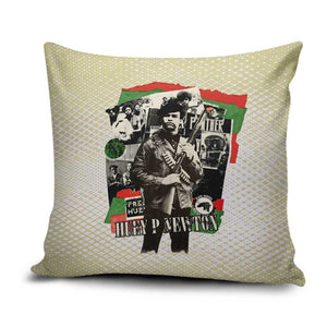 Huey P. Newton Pillow Cover Black Panther Collage Design Civil Rights Movement Theme Revolutionary Tribute - African Pride