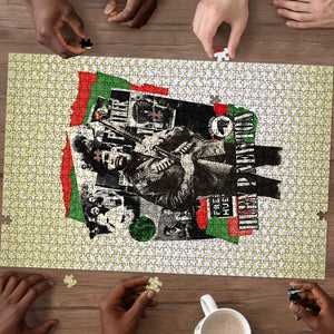 Huey P. Newton Puzzle Black Panther Collage Design Civil Rights Movement Theme Revolutionary Tribute - African Pride