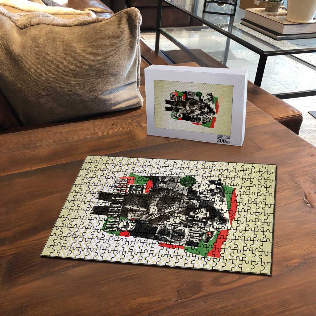 Huey P. Newton Puzzle Black Panther Collage Design Civil Rights Movement Theme Revolutionary Tribute - African Pride
