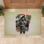 Huey P. Newton Rubber Doormat Black Panther Collage Design Civil Rights Movement Theme Revolutionary Tribute - African Pride