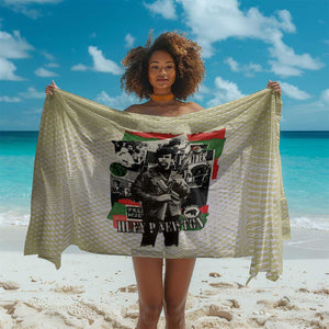 Huey P. Newton Sarong Black Panther Collage Design Civil Rights Movement Theme Revolutionary Tribute - African Pride