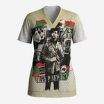 Huey P. Newton Scrub Top Black Panther Collage Design Civil Rights Movement Theme Revolutionary Tribute - African Pride