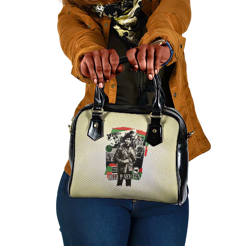 Huey P. Newton Shoulder Handbag Black Panther Collage Design Civil Rights Movement Theme Revolutionary Tribute - African Pride