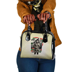 Huey P. Newton Shoulder Handbag Black Panther Collage Design Civil Rights Movement Theme Revolutionary Tribute - African Pride