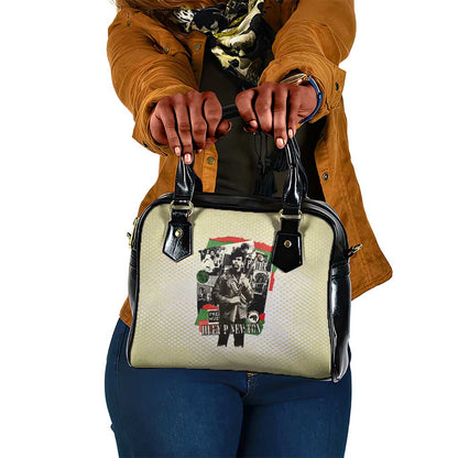 Huey P. Newton Shoulder Handbag Black Panther Collage Design Civil Rights Movement Theme Revolutionary Tribute - African Pride