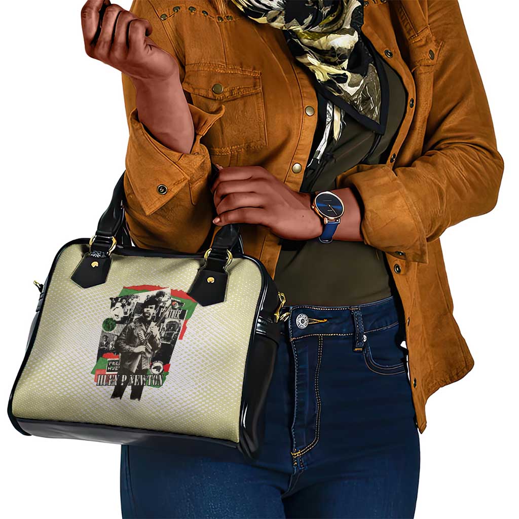 Huey P. Newton Shoulder Handbag Black Panther Collage Design Civil Rights Movement Theme Revolutionary Tribute - African Pride
