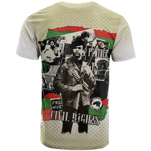 Huey P. Newton T shirt Black Panther Collage Design Civil Rights Movement Theme Revolutionary Tribute TS04