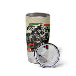 Huey P. Newton Tumbler Cup Black Panther Collage Design Civil Rights Movement Theme Revolutionary Tribute - African Pride