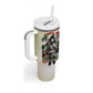 Huey P. Newton Tumbler With Handle Black Panther Collage Design Civil Rights Movement Theme Revolutionary Tribute - African Pride