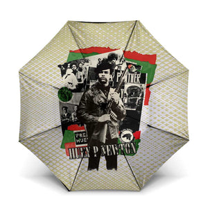 Huey P. Newton Umbrella Black Panther Collage Design Civil Rights Movement Theme Revolutionary Tribute - African Pride