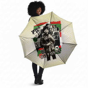 Huey P. Newton Umbrella Black Panther Collage Design Civil Rights Movement Theme Revolutionary Tribute - African Pride