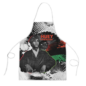 Huey P. Newton Apron Revolutionary Portrait - Panther Graphic Surrender to the Revolution Quote - African Pride