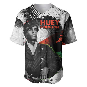 Huey P. Newton Baseball Jersey Revolutionary Portrait - Panther Graphic Surrender to the Revolution Quote TS04
